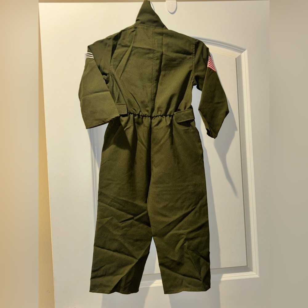 Top Gun Kids Green Flight Suit Costume - Picture 3 of 8
